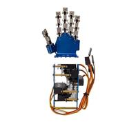 SAANICH Mini Robot de Metal de 5 DOF, Mano Independiente, Dedo mecánico biónico, Robot humanoide, Pinza, Kit de Juguete DIY sin Montar(Red Left Hand)