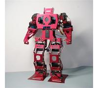 SAANICH Robot bípedo Arduino Metal 15 Dof con Engranaje de dirección Digital Robot humanoide Robot de Lucha Batalla de Control Remoto(Red)