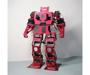 SAANICH Robot bípedo Arduino Metal 15 Dof con Engranaje de dirección Digital Robot humanoide Robot de Lucha Batalla de Control Remoto(Red)