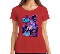SAAR Anime Gamer Girl Kawaii Neon Japan Y2K - Camiseta para mujer, rojo, XL