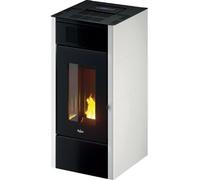 Saba 14 T2 - Estufa de pellets canalizada 13,7 kW, depósito 23 kg, volumen calentable, 390 m³, con WiFi, metal blanco