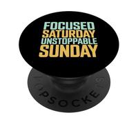 Sabado enfocado Motivación Dominical imparable PopSockets PopGrip Adhesivo