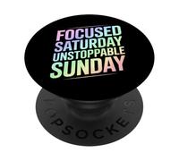Sabado enfocado Motivación Dominical imparable PopSockets PopGrip Adhesivo