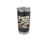 Sábado Noches Dirt Track Lights Stock Car Racing Vaso térmico de acero inoxidable de doble pared