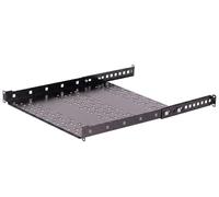 SABAJ M&D Bandeja Rack 19 Pulgadas 1U 750 mm Negra - 35 kg, Regulable | Para armario servidor desde 800 mm, soporte trasero +200 mm, montaje a 4 puntos, perforada, para switch, router, NAS