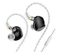 Sabaj TRN VX Pro+ 1DD+8BA - Auriculares de alta fidelidad con micrófono, cable desmontable de 2 pines y audio de alta resolución (3,5 mm/negro perla)