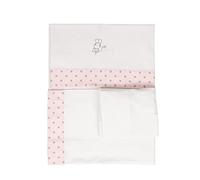 Sábana 100% Algodón Bebé, Hipoalergénica, Transpirable y ecológica. Tacto Suave. 3 Piezas (sábana, Bajera con Gomas Ajustables y Almohada). 100% Fabricación España. (Ratita Presumida, Minicuna 80x50)