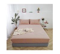 Sábana Ajustable 100% Algodón Lavado Bolsillo Hondo 25cm Suave Transpirable Patrón Rejilla Fondo para Small Double 4ft Twin Full Queen King 1 Pieza Sin Funda Fácil Cuidado Hipoalergénico