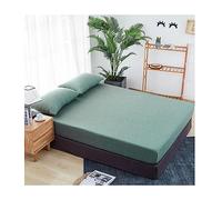 Sábana Ajustable 100% Algodón Lavado Bolsillo Hondo 25cm Suave Transpirable Patrón Rejilla Fondo para Small Double 4ft Twin Full Queen King 1 Pieza Sin Funda Fácil Cuidado Hipoalergénico