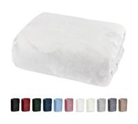 Sábana ajustable 100x200 de tacto cachemir Super Soft para invierno, Nicky, tejido de felpa tipo Teddy, tipo 585, Öko-Tex, fácil de cuidar, blanco, para colchones de 90x200 a 110x200