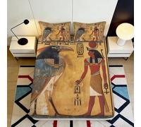 Sábana Ajustable 3D con Estampado Egipcio de Microfibra Antideslizante Bolsillo Profundo Funda colchón Arte Egipcio Dormitorio 120x200x25cm