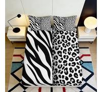Sábana Ajustable 3D Estampado Cebra Leopardo Microfibra Bolsillo Profundo Antideslizante Juego de Cama Cebra Leopardo Funda colchón Dormitorio Adultos Lavable 140x200x25cm