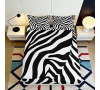 Sábana Ajustable 3D Estampado Cebra Microfibra Bolsillo Profundo Todo Alrededor Dormitorio Zebra Mattress Fitted Cover Antideslizante Lavable hogar 140x200x25cm