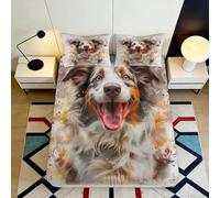 Sábana Ajustable 3D Estampado Perro Microfibra Bolsillo Profundo Antideslizante Funda colchón Perro para Dormitorio 120x200x25cm