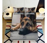 Sábana Ajustable 3D Estampado Perro Microfibra Bolsillo Profundo Ropa Cama Dormitorio Funda colchón Perro Antideslizante Lavable para Adultos 160x200x25cm