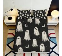 Sábana Ajustable 3D Fantasma Microfibra Bolsillo Profundo Ropa de Cama Dormitorio Fantasma Cubierta Matrimonio Antideslizante Lavable Adultos Jóvenes 180x200x25cm