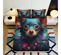 Sábana Ajustable 3D Impresa Animal Lindo Microfibra Antideslizante Bolsillo Profundo Ropa de Cama Animal Mattress Fitted Cover Lavable hogar 90x200x25cm