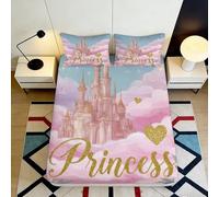 Sábana Ajustable 3D Impresa Castillo de Ensueño Microfibra Bolsillo Profundo Ropa de Cama Castillo de Ensueño Mattress Fitted Cover Antideslizante Adultos Jóvenes 180x200x25cm