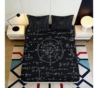 Sábana Ajustable 3D Impresa fórmula matemática Microfibra Fondo Profundo Antideslizante Dormitorio Funda de colchón matemáticas Lavable 160x200x25cm