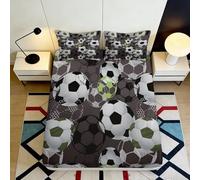 Sábana Ajustable 3D Impresa fútbol Microfibra Bolsillo Profundo Antideslizante Ropa de Cama Dormitorio Sport Mattress Fitted Cover Adultos jóvenes Lavable 90x200x25cm