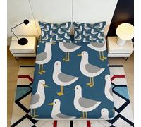 Sábana Ajustable 3D Impresa Gaviota Microfibra Bolsillo Profundo Ropa de Cama Cubierta Colchón Gaviota Lavable Hogar 120x200x25cm