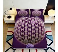 Sábana Ajustable 3D Impresa geometría Sagrada Microfibra Bolsillo Profundo Dormitorio Geometría Sagrada Mattress Fitted Cover Antideslizante Lavable 120x200x25cm