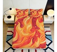 Sábana Ajustable 3D Impresa Llama Microfibra Bolsillo Profundo Antideslizante Adulto Flame Mattress Fitted Cover Lavable 160x200x25cm
