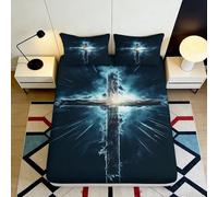 Sábana Ajustable 3D Impresa Rayo Sci-Fi Microfibra Bolsillo Profundo Antideslizante Ropa Cama Dormitorio Rayo Sci-Fi Mattress Fitted Cover Lavable Protección Colchón 140x200x25cm