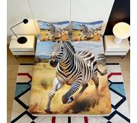 Sábana Ajustable 3D Impresión Cebra Microfibra Bolsillo Profundo Antideslizante Ropa de Cama Zebra Mattress Fitted Cover Hogar Dormitorio 90x200x25cm