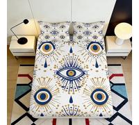Sábana Ajustable 3D Impreso Ojo Místico Microfibra Bolsillo Profundo Dormitorio Ojo Místico Cubierta Colchón Antideslizante Adultos Lavable 120x200x25cm