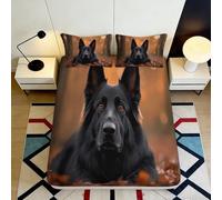 Sábana Ajustable 3D Perro Pastor Microfibra Bolsillo Profundo Juego Dormitorio Antideslizante Funda colchón Perro Pastor Lavable para Adulto Joven 200x200x25cm