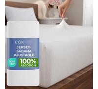 Sábana Ajustable 90x200 cm - Sábana de Jersey elástica 100% algodón Natural, certificada Oeko-Tex, Premium, Suave, Ropa de Cama de algodón, para colchones de muelles hasta 30 cm - Blanco