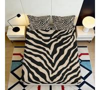 Sábana Ajustable Cebra 3D Impresa Microfibra Bolsillo Profundo para Adultos, Funda de Colchón Cebra Antideslizante Lavable 140x200x25cm