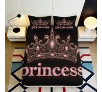 Sábana Ajustable Crown Princess 3D Impreso Microfibra Bolsillo Profundo Antideslizante Ropa de Cama Princess Cubierta de colchón Lavable Adultos Jóvenes 160x200x25cm