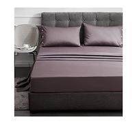 Sábana Ajustable De Satén Algodón De Fibra Larga 60S Bolsillo Profundo 30cm Alta Densidad Sedoso Suave Transpirable Fondo para Queen King Double Twin 1 Pieza Sin Funda De Almohada Fácil Cuidado