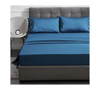 Sábana Ajustable De Satén Algodón De Fibra Larga 60S Bolsillo Profundo 30cm Alta Densidad Sedoso Suave Transpirable Fondo para Queen King Double Twin 1 Pieza Sin Funda De Almohada Fácil Cuidado