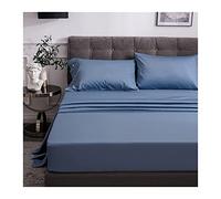 Sábana Ajustable De Satén Algodón De Fibra Larga 60S Bolsillo Profundo 30cm Alta Densidad Sedoso Suave Transpirable Fondo para Queen King Double Twin 1 Pieza Sin Funda De Almohada Fácil Cuidado