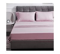 Sábana Ajustable De Satén Algodón De Fibra Larga 60S Bolsillo Profundo 30cm Alta Densidad Sedoso Suave Transpirable Fondo para Queen King Double Twin 1 Pieza Sin Funda De Almohada Fácil Cuidado