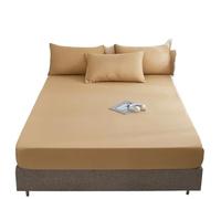 Sábana Ajustable Extra Profunda Juego de sábanas Ajustables Transpirables for Cama Hotel, Suaves y con Bolsillos Profundos, Juego fácil Ajuste for decoración del hogar(Khaki,150x200cm Sheet 1pc)