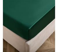 Sábana Ajustable Extra Profunda Sábana Ajustable de satén con Bolsillo Profundo, Funda for colchón Individual, Transpirable, Suave y cómoda, Juego sábanas(Green,138x190x30cm)