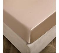 Sábana Ajustable Extra Profunda Sábana Ajustable de satén con Bolsillo Profundo, Funda for colchón Individual, Transpirable, Suave y cómoda, Juego sábanas(Dark Khaki,198x203x30cm)