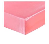 Sábana Ajustable Extra Profunda Sábana Ajustable de satén Queen con Bolsillo Profundo, Funda for colchón Individual, Transpirable, Suave y cómoda, Juego sábanas(Pink,153x203x30cm)