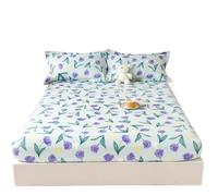 Sábana Ajustable Extra Profunda Sábana Ajustable Estampada for Cama Individual, Doble, tamaño Queen, Funda de colchón con Banda elástica, sábana Suave y cómoda(Color4,140x200x25cm 1pc)