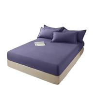 Sábana Ajustable Extra Profunda Sábana Ajustable sin Funda de Almohada Juego Cama Cozy Home Pad Funda colchón algodón Estampada Sencilla y Completa con Bolsillo Profundo(Grey Blue,200x220cm-26cm)