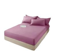 Sábana Ajustable Extra Profunda Sábana Ajustable sin Funda de Almohada Juego Cama Cozy Home Pad Funda colchón algodón Estampada Sencilla y Completa con Bolsillo Profundo(Pink Purple,100x200cm-10cm)