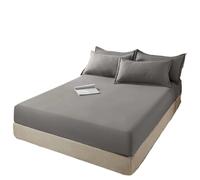 Sábana Ajustable Extra Profunda Sábana Ajustable sin Funda de Almohada Juego Cama Cozy Home Pad Funda colchón algodón Estampada Sencilla y Completa con Bolsillo Profundo(Light Grey,180x220cm-30cm)