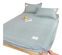 Sábana Ajustable Extra Profunda Sábanas Ajustables a Cuadros, sábanas de cuadrícula Suave tamaño Queen, Juego a Bolsillo Profundo, Fundas colchón for Hombres y Mujeres(7,90x200x30cm 3pcs)