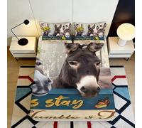 Sábana Ajustable Impresión 3D Burro Microfibra Antideslizante Bolsillo Profundo Dormitorio Adulto Burro Mattress Fitted Cover Lavable 160x200x25cm