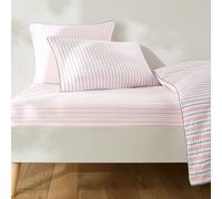 Sábana ajustable infantil de gasa de algodón, estampado de rayas, altura de 25 cm, ADÈLE. Talla Cama 90cm (90x190cm). Color estampado rayas