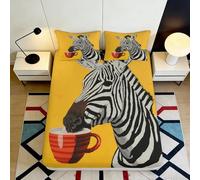 Sábana Ajustable Zebra 3D Microfibra Bolsillo Profundo Antideslizante Dormitorio Funda colchón Zebra Lavable para Adultos jóvenes 140x200x25cm